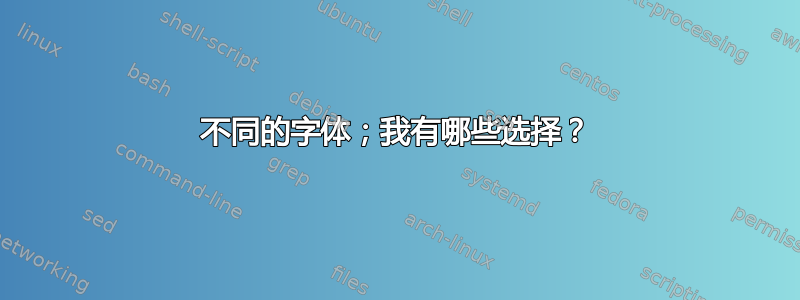 不同的字体；我有哪些选择？