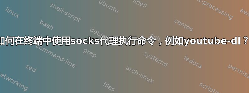 如何在终端中使用socks代理执行命令，例如youtube-dl？