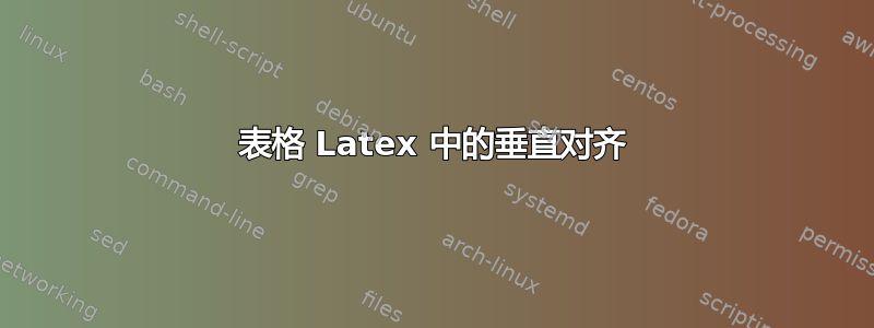 表格 Latex 中的垂直对齐