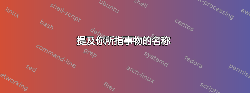 提及你所指事物的名称