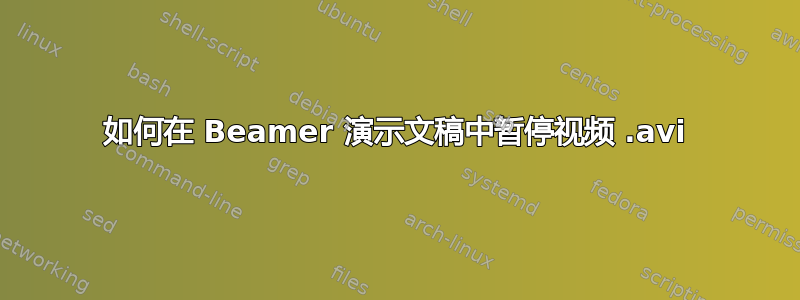 如何在 Beamer 演示文稿中暂停视频 .avi