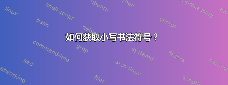 如何获取小写书法符号？