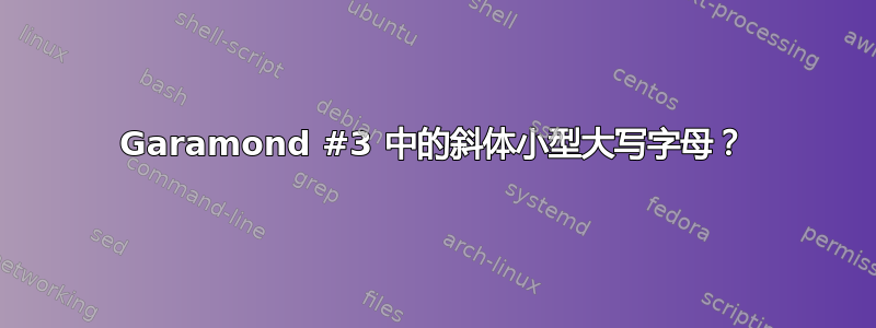 Garamond #3 中的斜体小型大写字母？