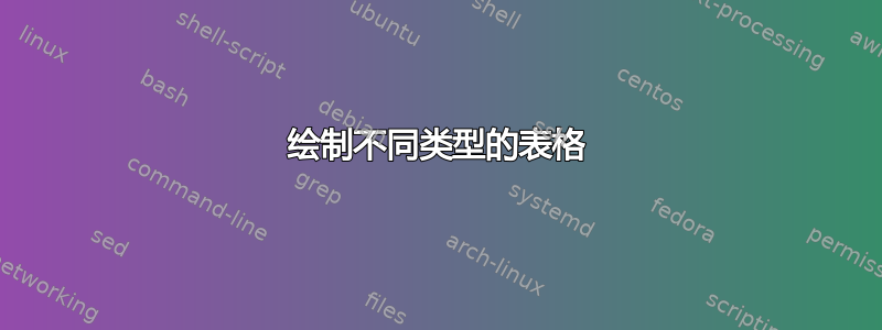 绘制不同类型的表格