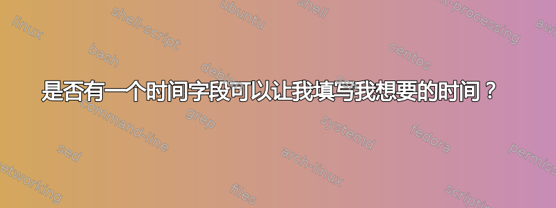 是否有一个时间字段可以让我填写我想要的时间？ 