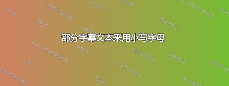 部分字幕文本采用小写字母