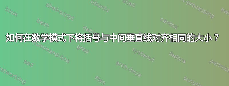 如何在数学模式下将括号与中间垂直线对齐相同的大小？