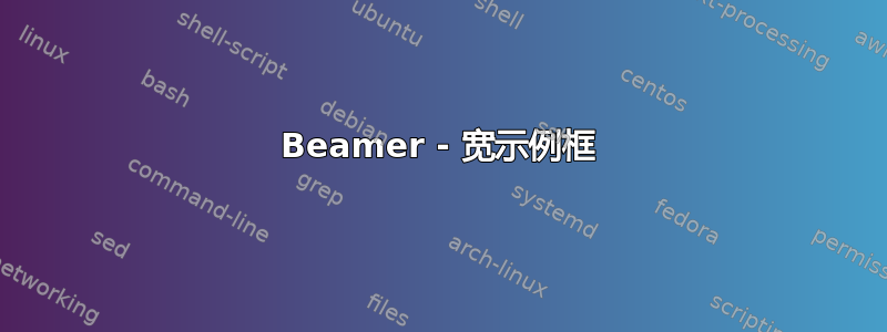 Beamer - 宽示例框