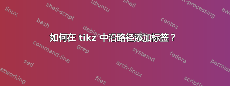 如何在 tikz 中沿路径添加标签？