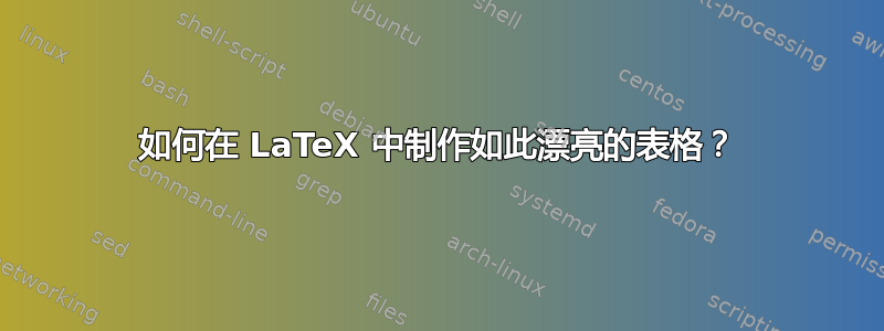 如何在 LaTeX 中制作如此漂亮的表格？