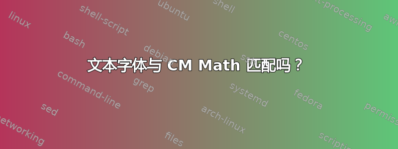 文本字体与 CM Math 匹配吗？