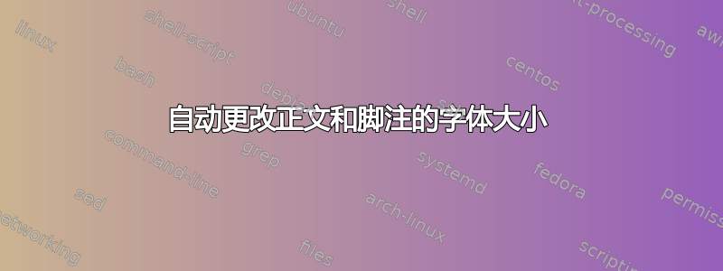 自动更改正文和脚注的字体大小