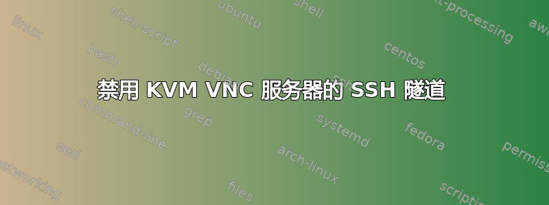 禁用 KVM VNC 服务器的 SSH 隧道