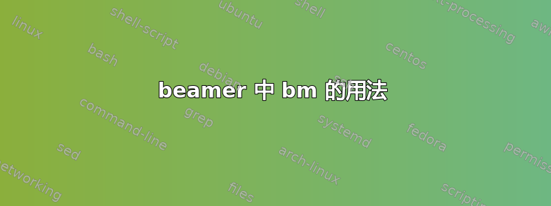 beamer 中 bm 的用法