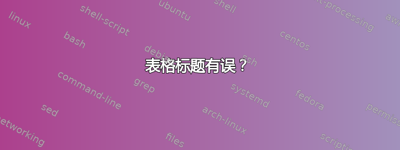 表格标题有误？