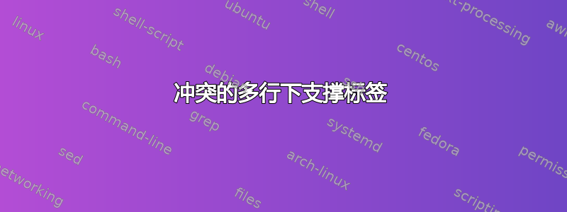 冲突的多行下支撑标签