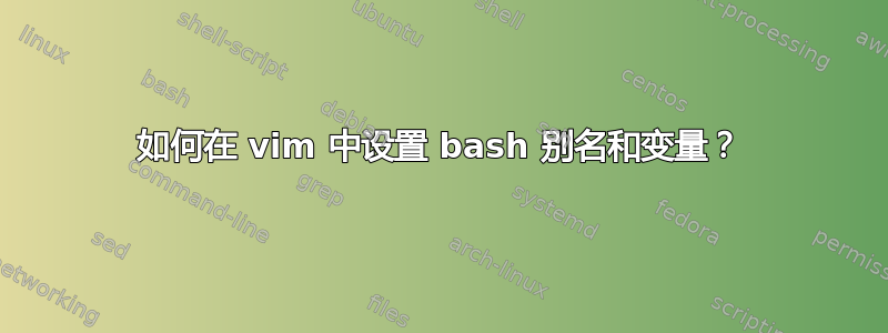 如何在 vim 中设置 bash 别名和变量？