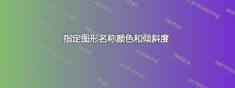 指定图形名称颜色和倾斜度