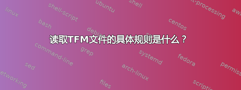 读取TFM文件的具体规则是什么？