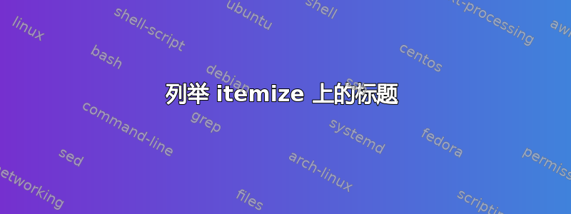 列举 itemize 上的标题