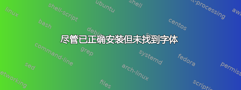 尽管已正确安装但未找到字体