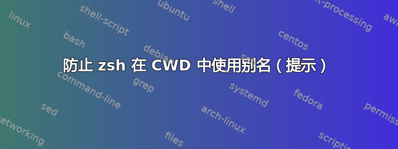 防止 zsh 在 CWD 中使用别名（提示）