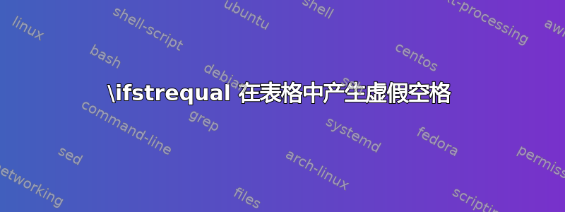 \ifstrequal 在表格中产生虚假空格