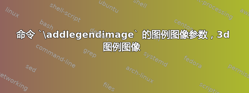 命令 `\addlegendimage` 的图例图像参数，3d 图例图像 