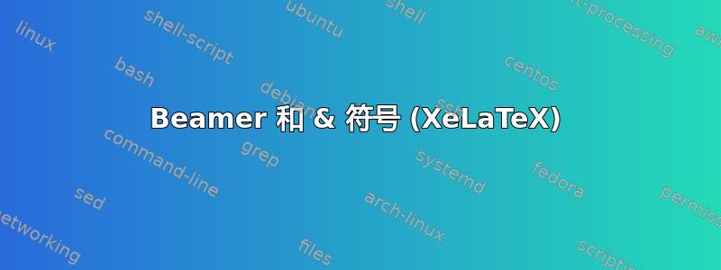 Beamer 和 & 符号 (XeLaTeX)