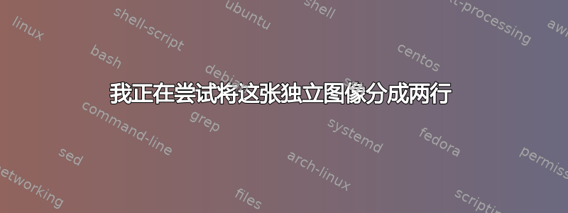 我正在尝试将这张独立图像分成两行