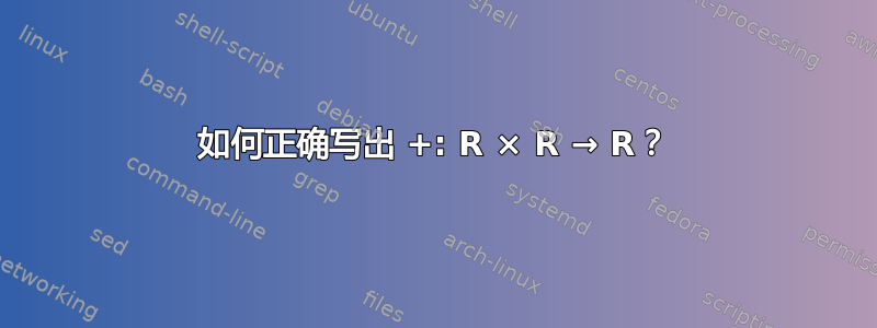 如何正确写出 +: R × R → R？