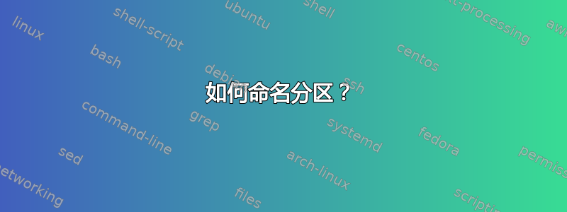 如何命名分区？