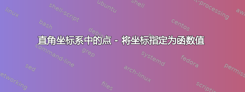 直角坐标系中的点 - 将坐标指定为函数值