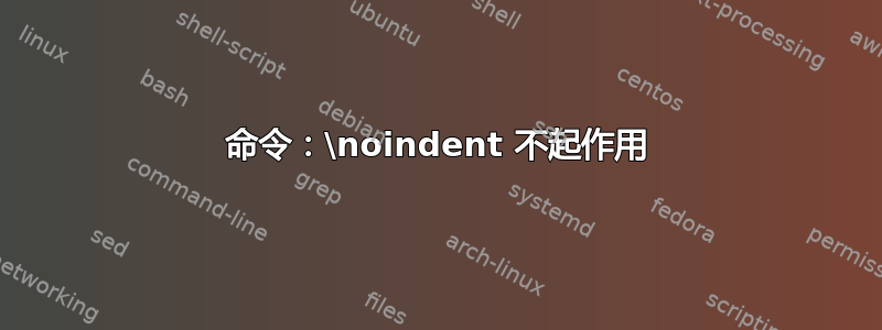 命令：\noindent 不起作用