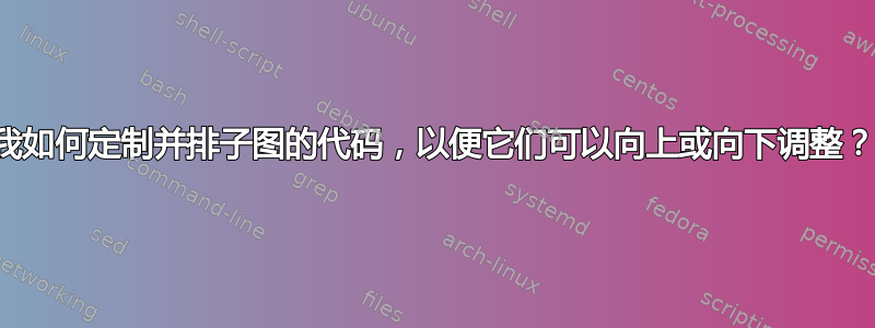 我如何定制并排子图的代码，以便它们可以向上或向下调整？