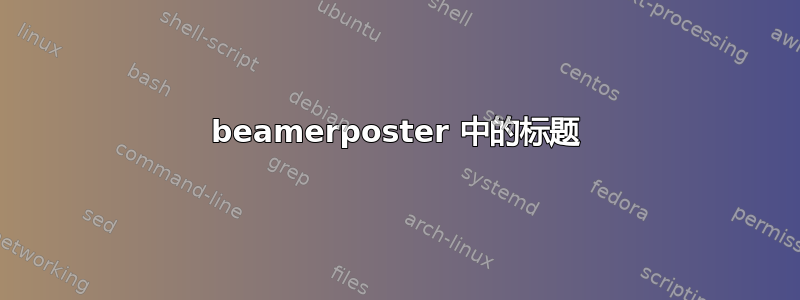 beamerposter 中的标题