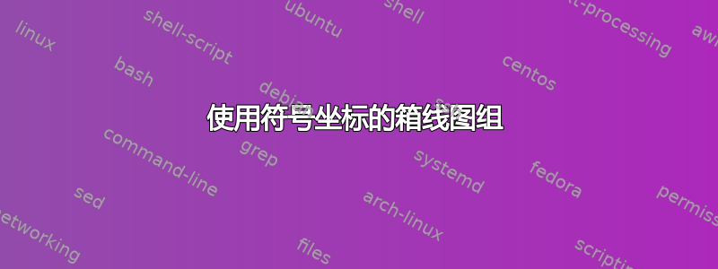 使用符号坐标的箱线图组