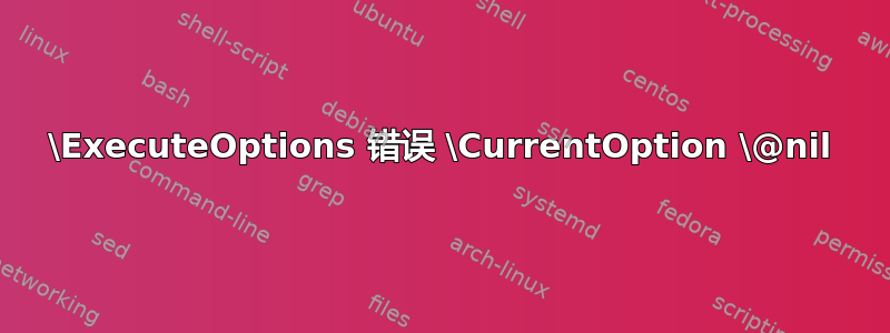 \ExecuteOptions 错误 \CurrentOption \@nil