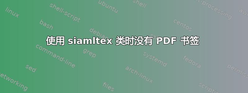 使用 siamltex 类时没有 PDF 书签