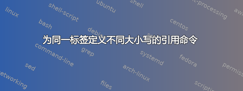 为同一标签定义不同大小写的引用命令