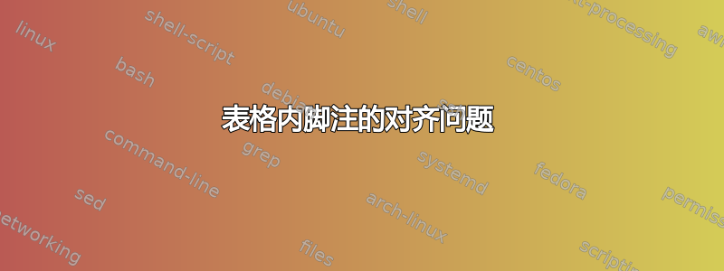 表格内脚注的对齐问题