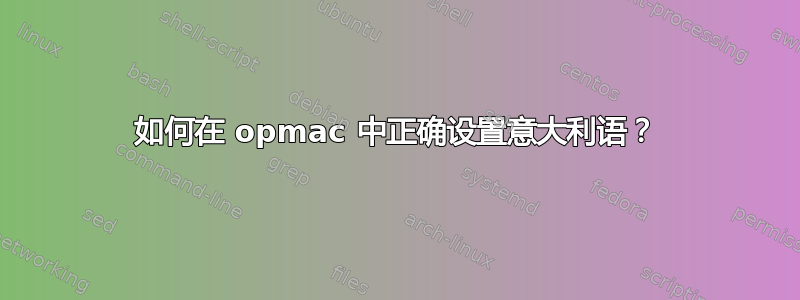 如何在 opmac 中正确设置意大利语？