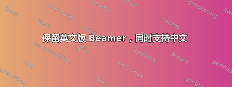 保留英文版 Beamer，同时支持中文