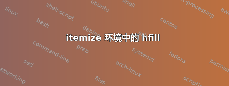 itemize 环境中的 hfill