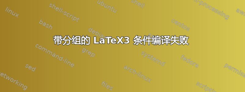 带分组的 LaTeX3 条件编译失败