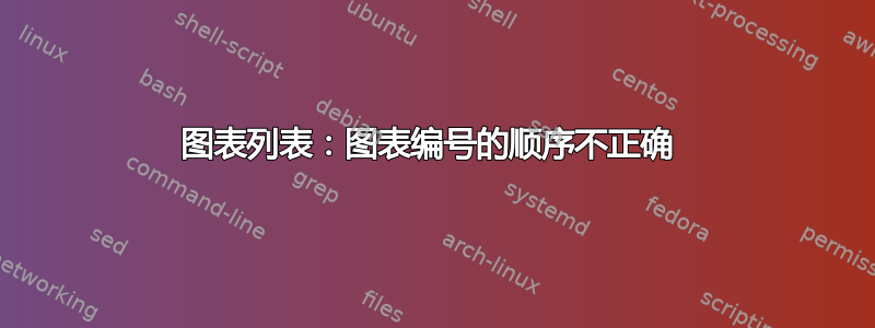 图表列表：图表编号的顺序不正确 