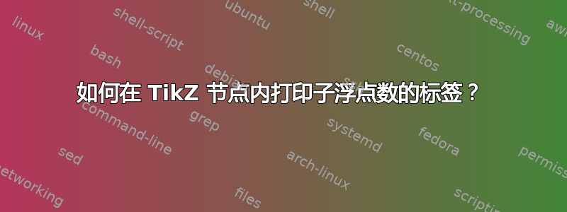 如何在 TikZ 节点内打印子浮点数的标签？