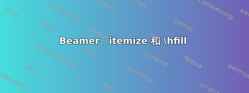 Beamer、itemize 和 \hfill