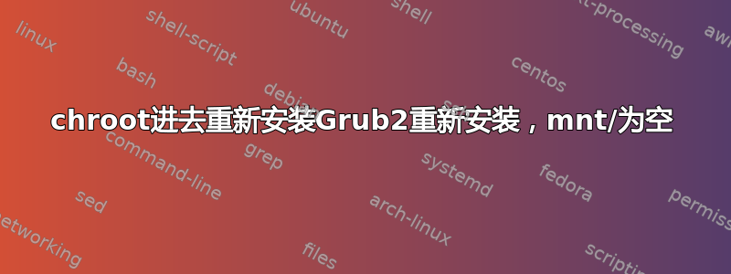 chroot进去重新安装Grub2重新安装，mnt/为空