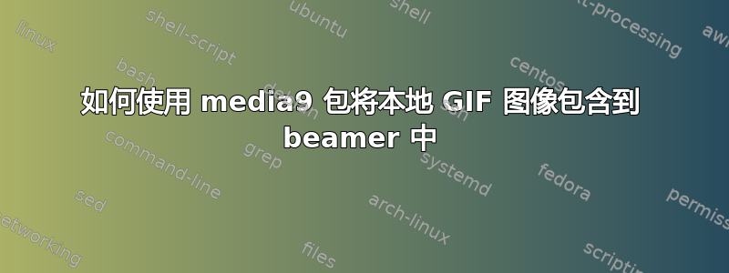 如何使用 media9 包将本地 GIF 图像包含到 beamer 中